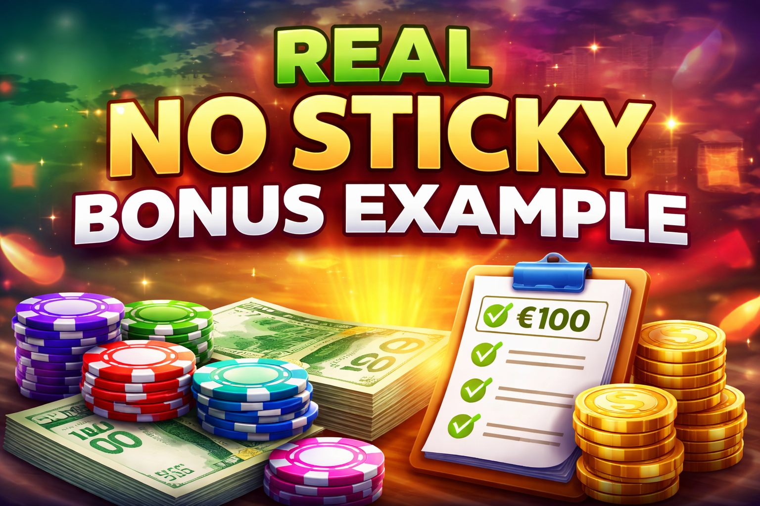 Real No Sticky Bonus Example – €100 Deposit to Withdrawal Explained