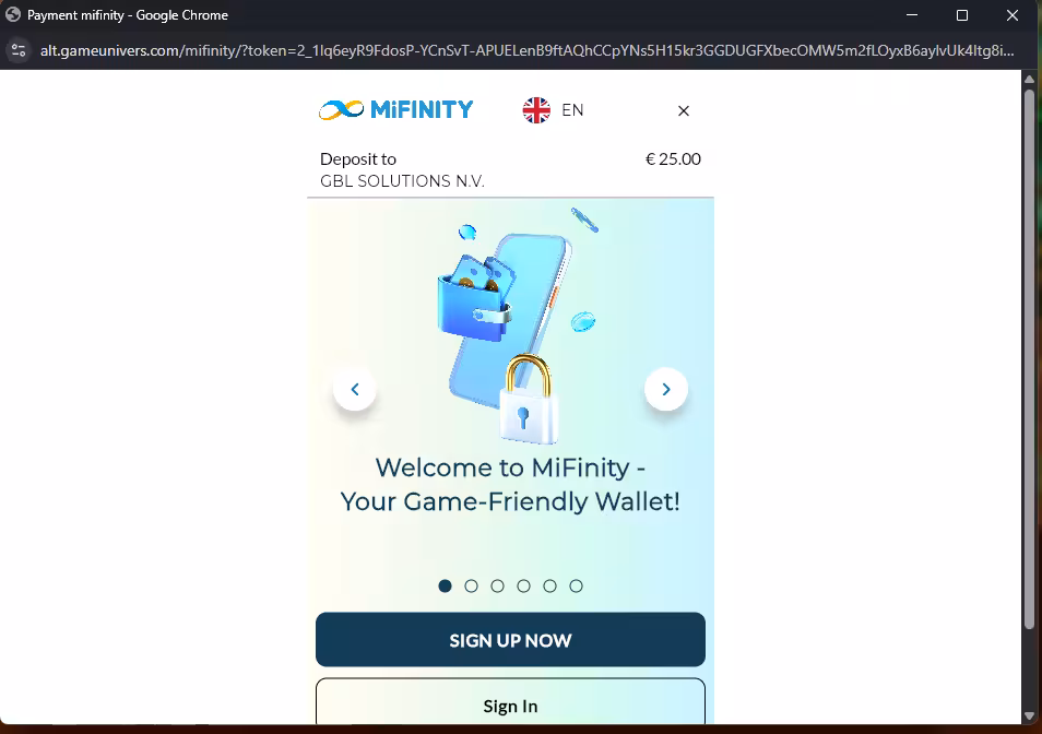 Step 5 - Confirm the payment in your MiFinity account