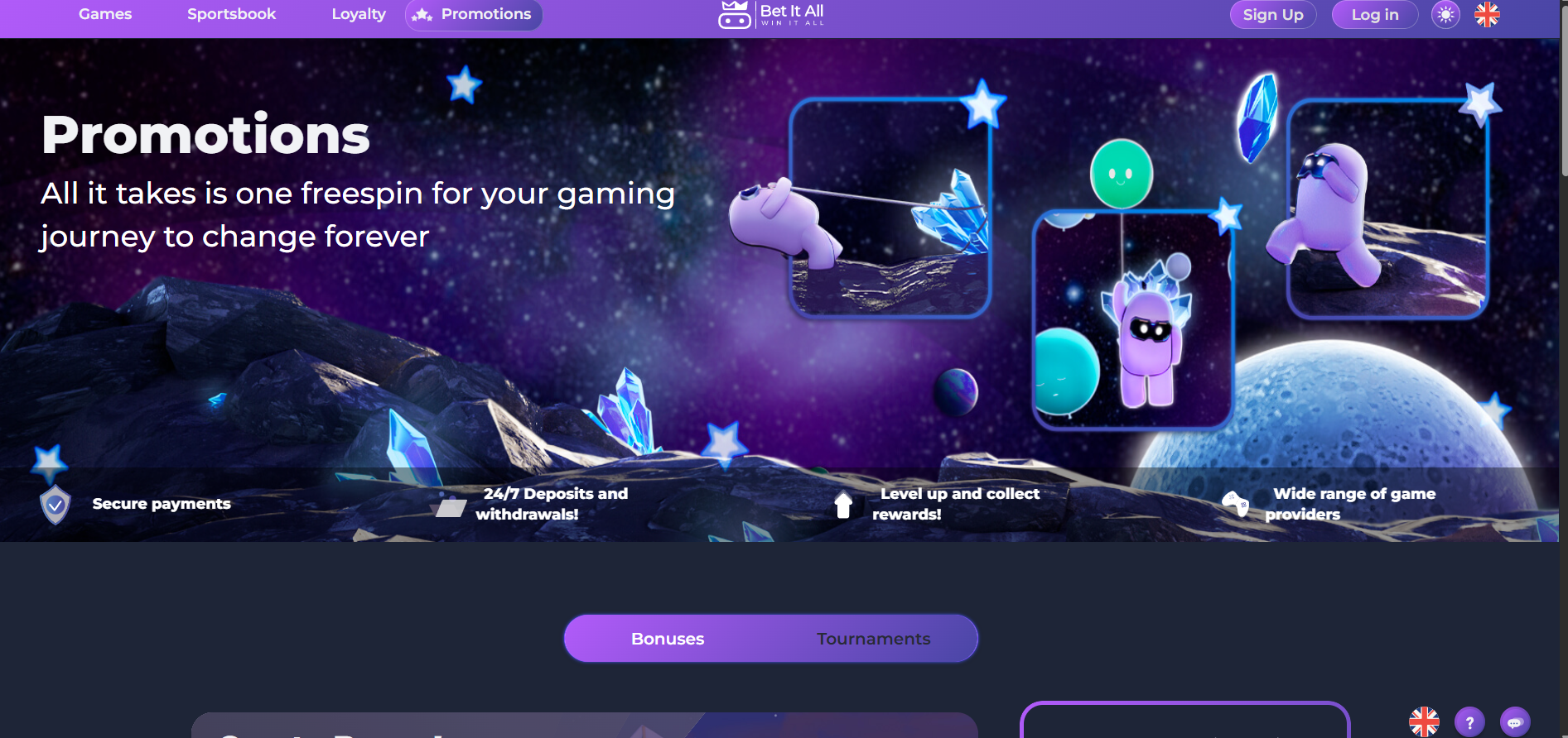 Bet It All screenshot: Promotions