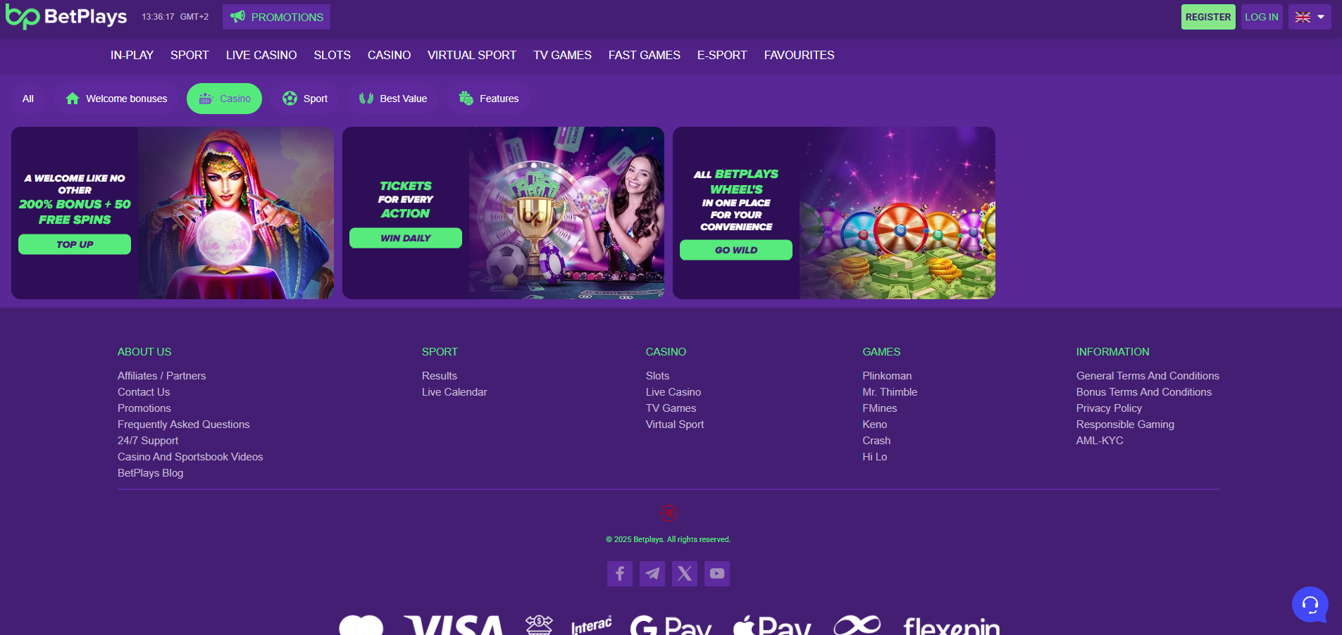 BetPlays Casino screenshot: Promotions