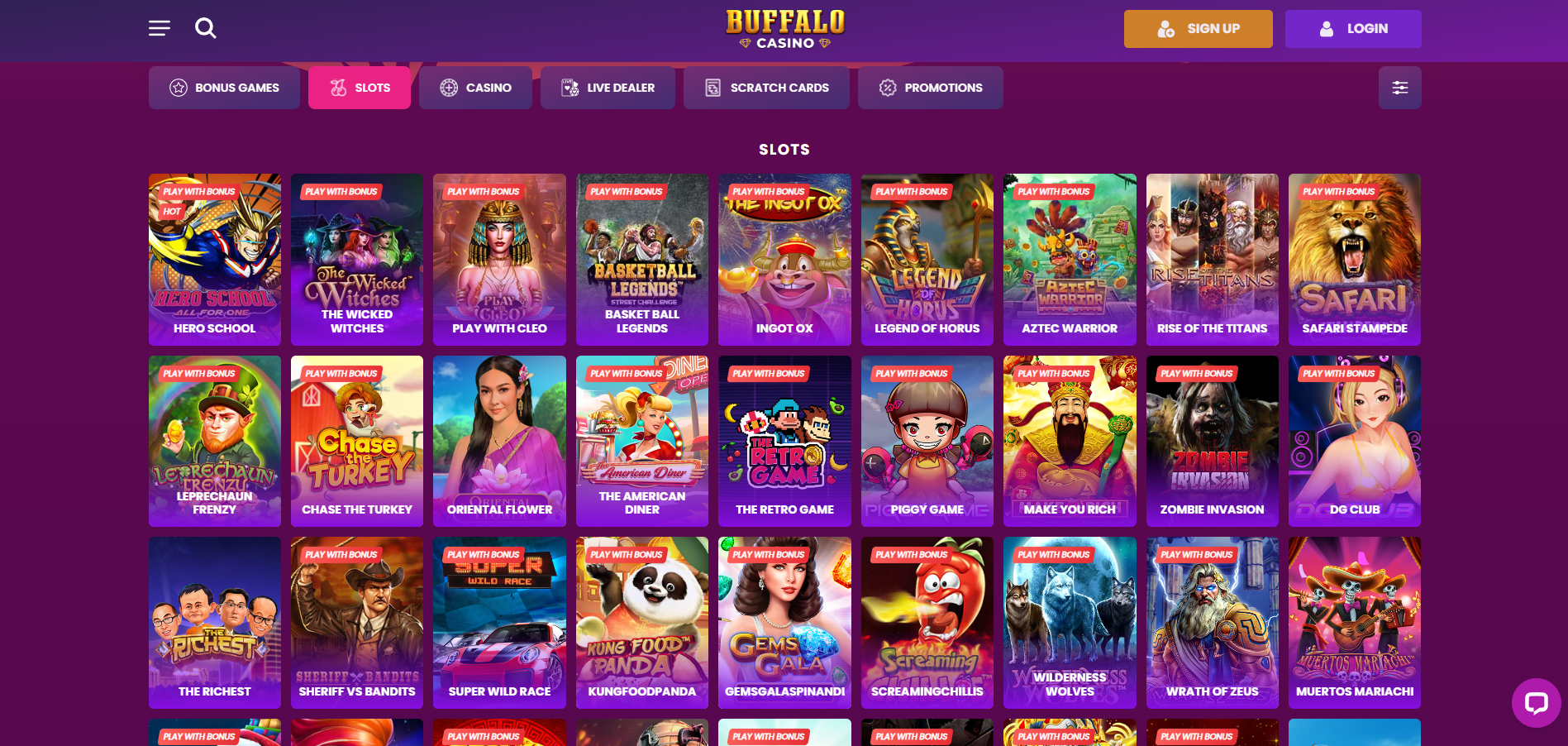 Buffalo Casino screenshot: Slots