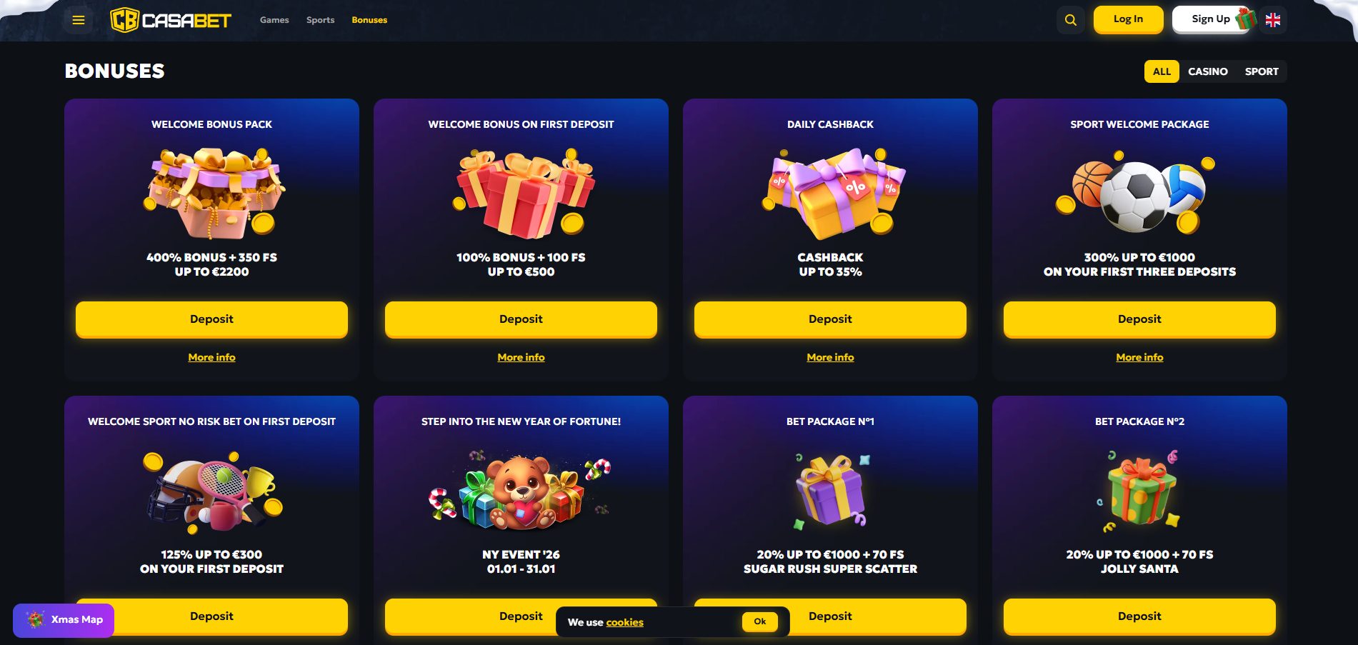 Casabet Casino screenshot: Promotions