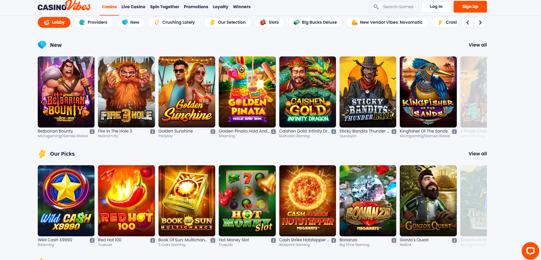 Casino Vibes screenshot: Slots