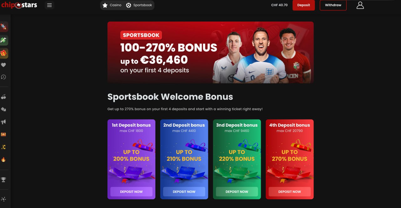 Chipstars Casino screenshot: Promotions