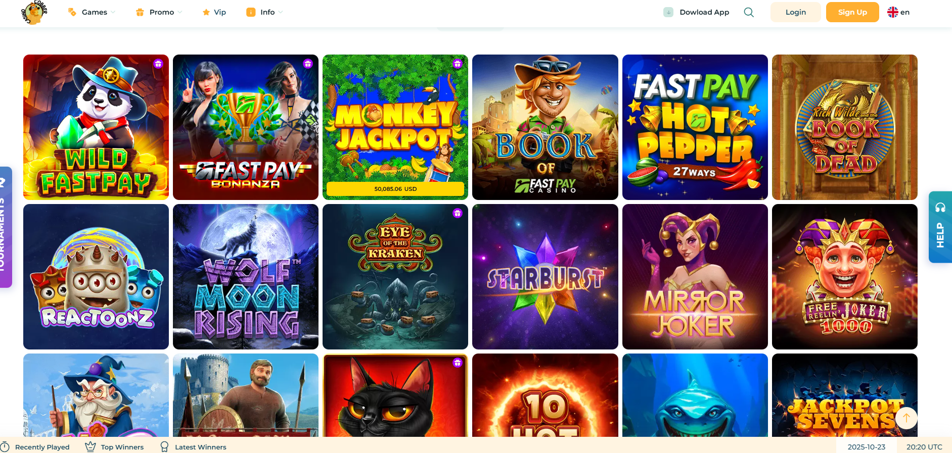 Cobber Casino screenshot: Slots
