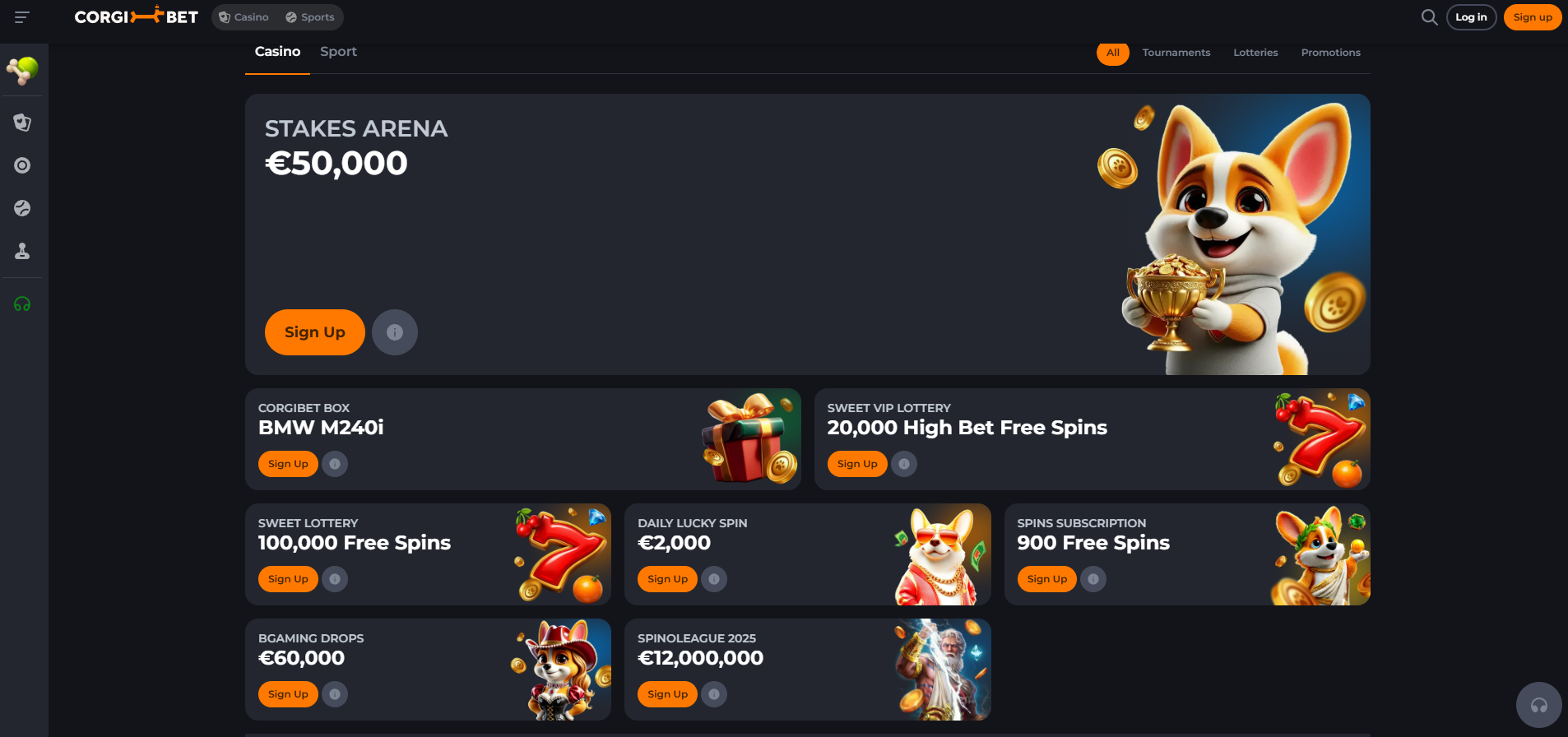 Corgibet Casino screenshot: Promotions