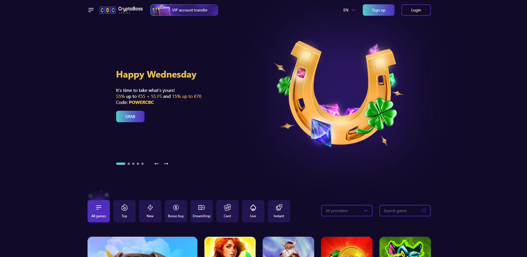 CryptoBoss screenshot: Homepage