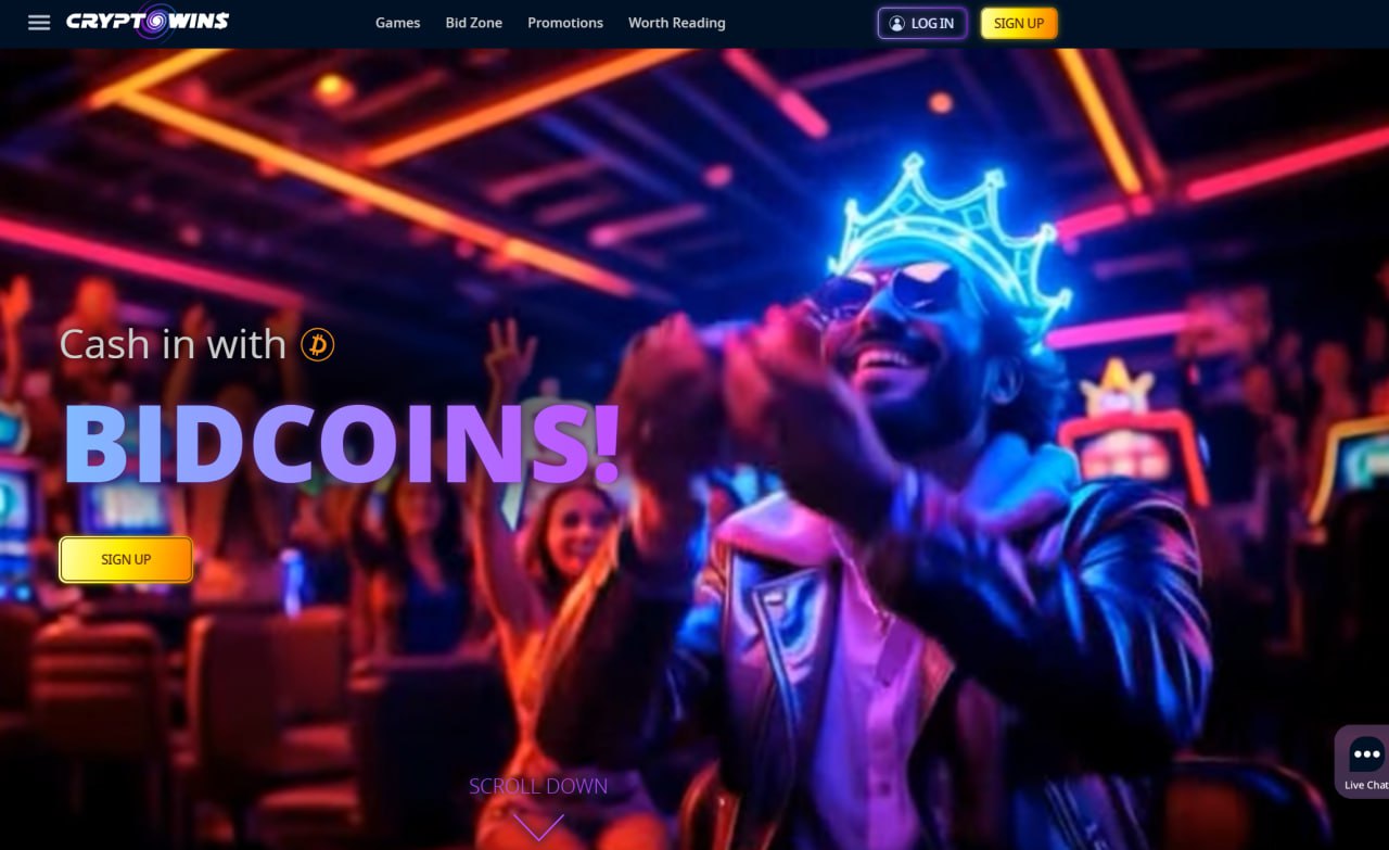 Cryptowins Casino screenshot: Homepage