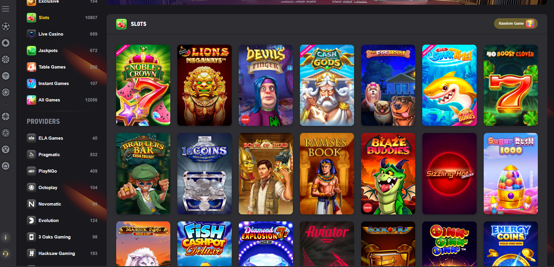 Fezbet Casino screenshot: Slots