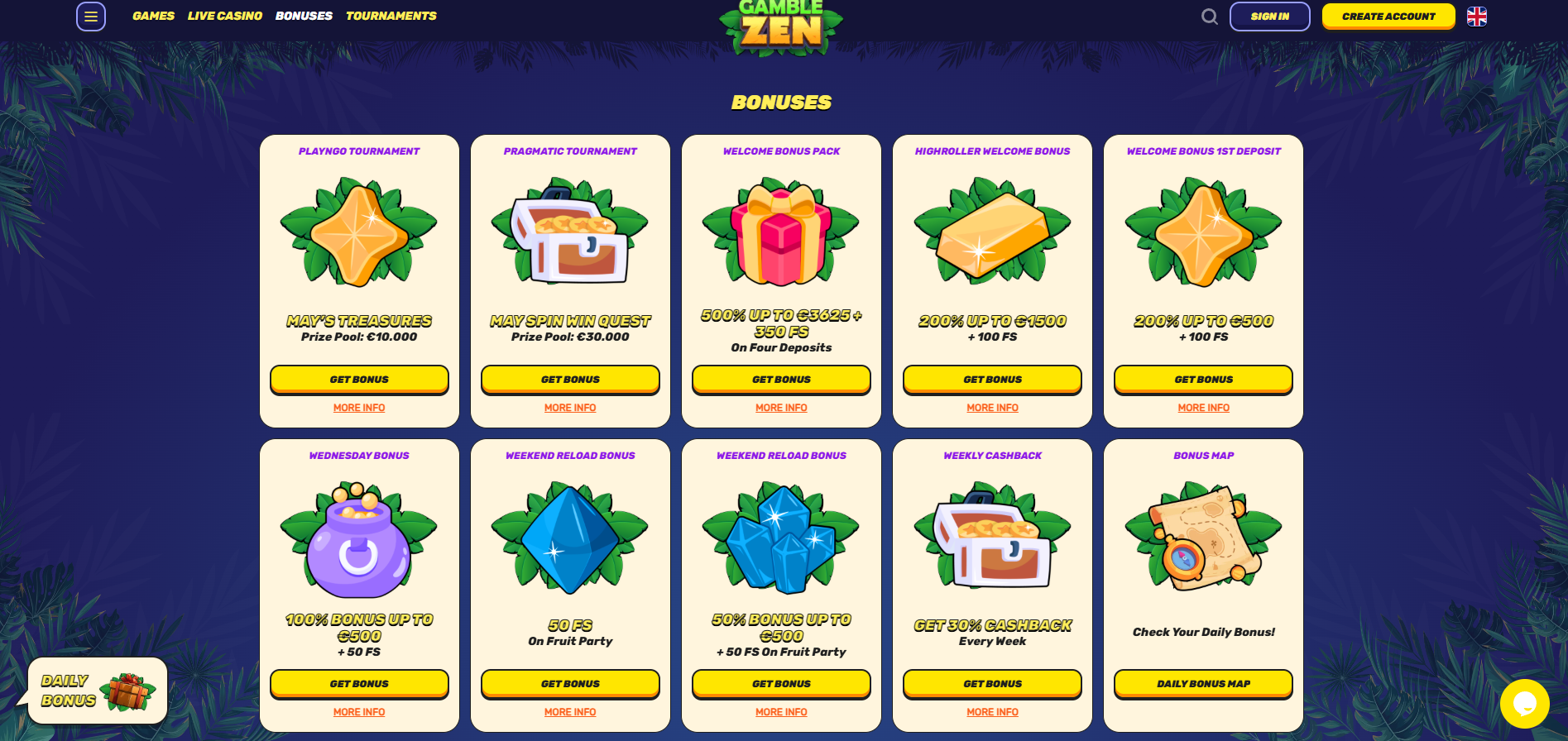 Gamblezen screenshot: Promotions