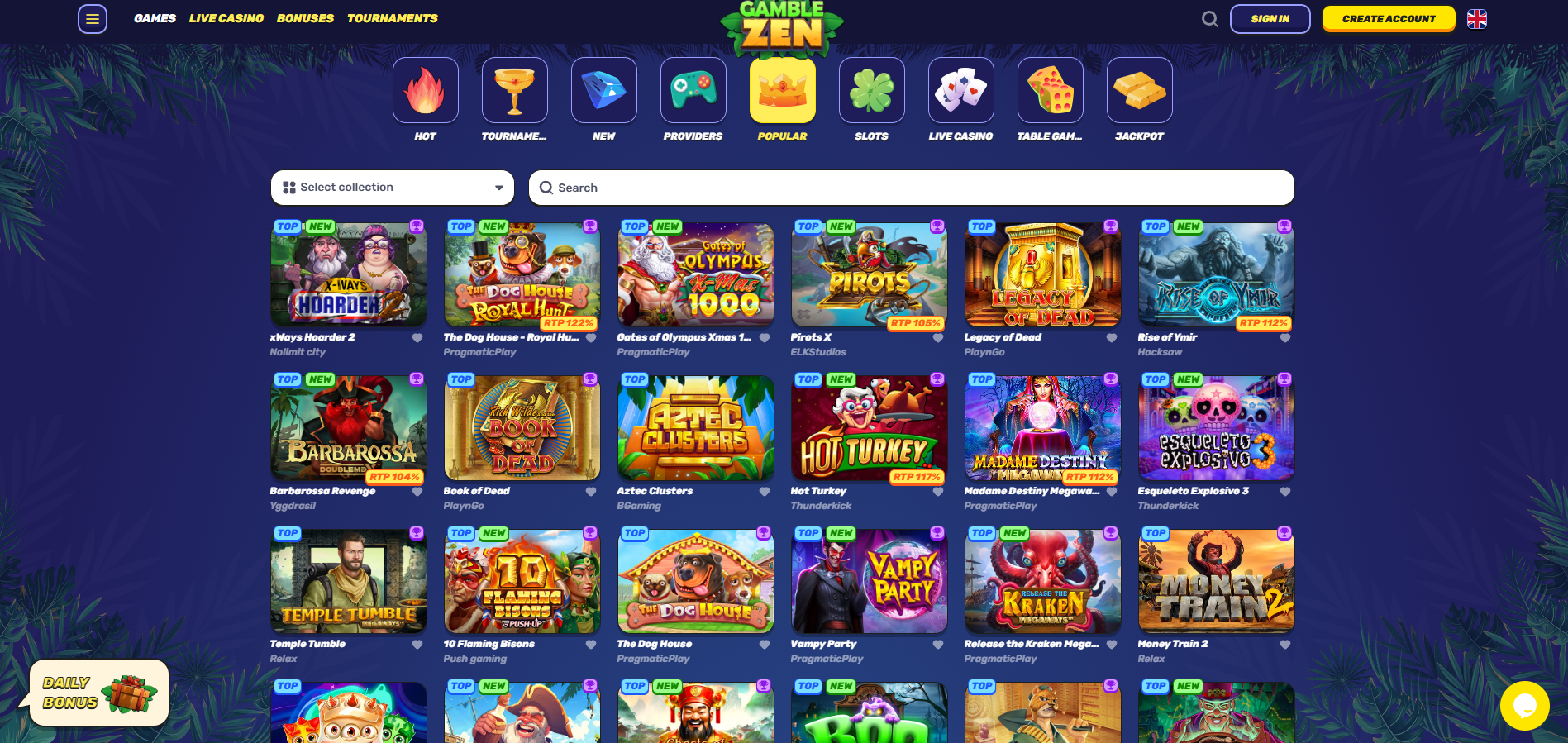 Gamblezen screenshot: Slots