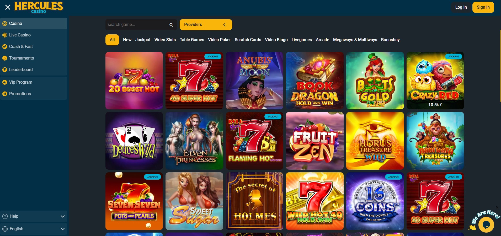 Hercules Casino screenshot: Slots