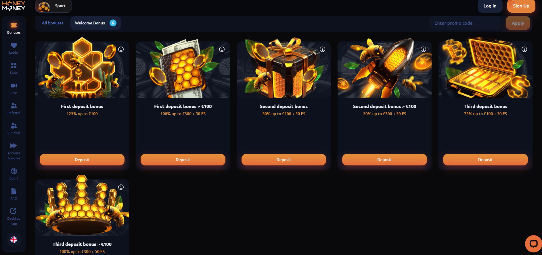HoneyMoney screenshot: Promotions