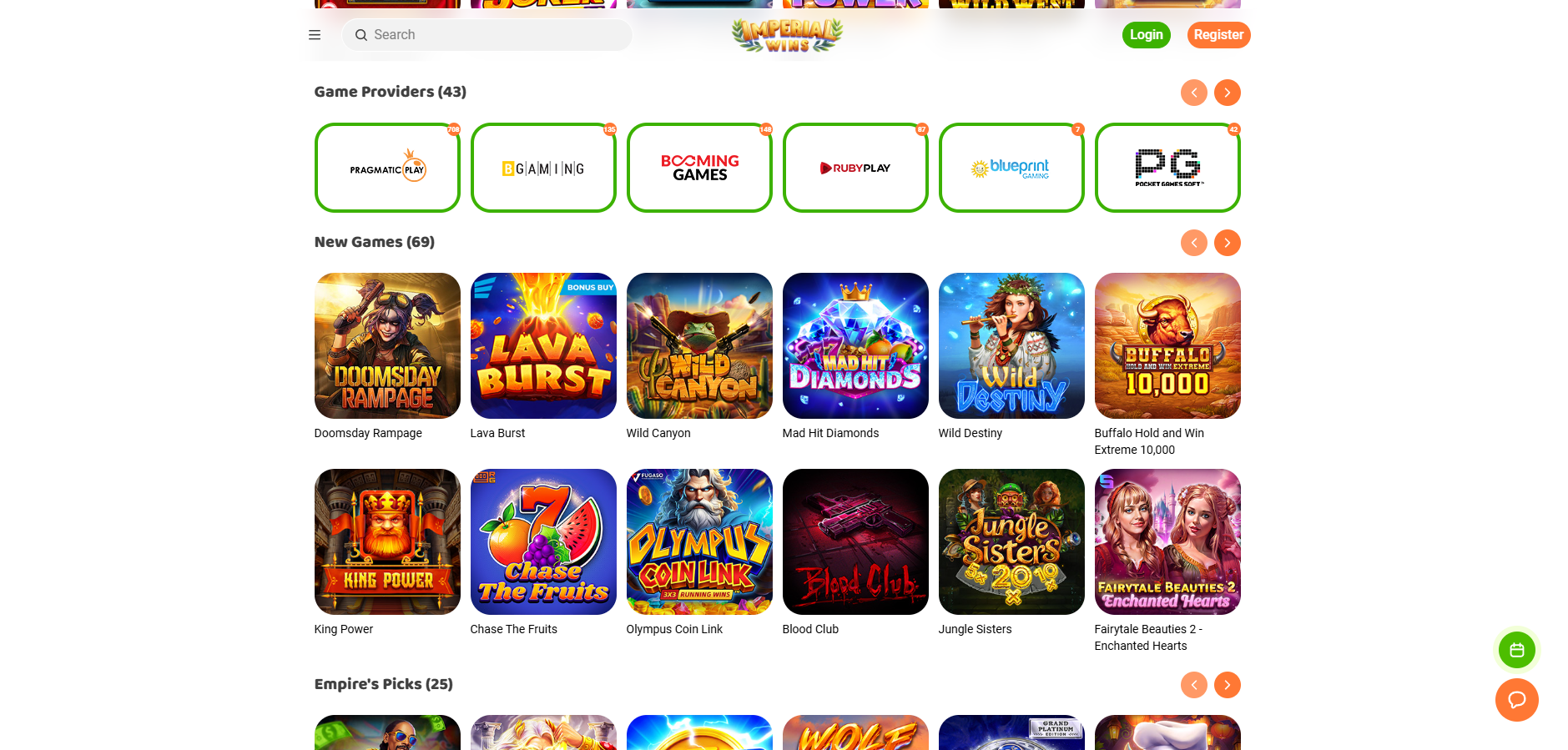 Imperial Wins screenshot: Slots