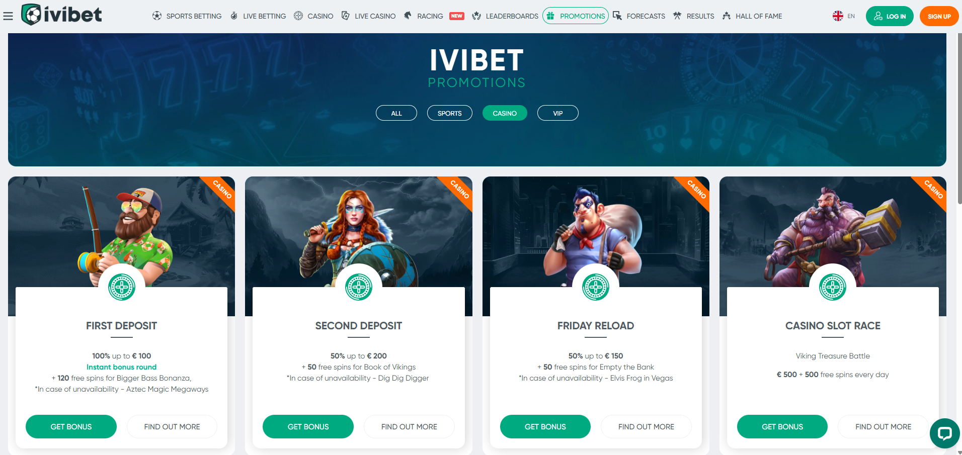 IviBet Casino screenshot: Promotions