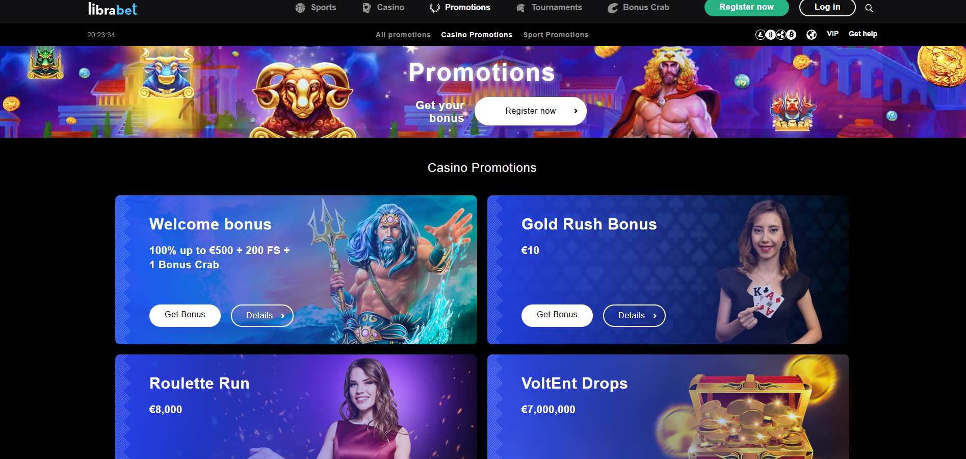 Librabet Casino screenshot: Promotions