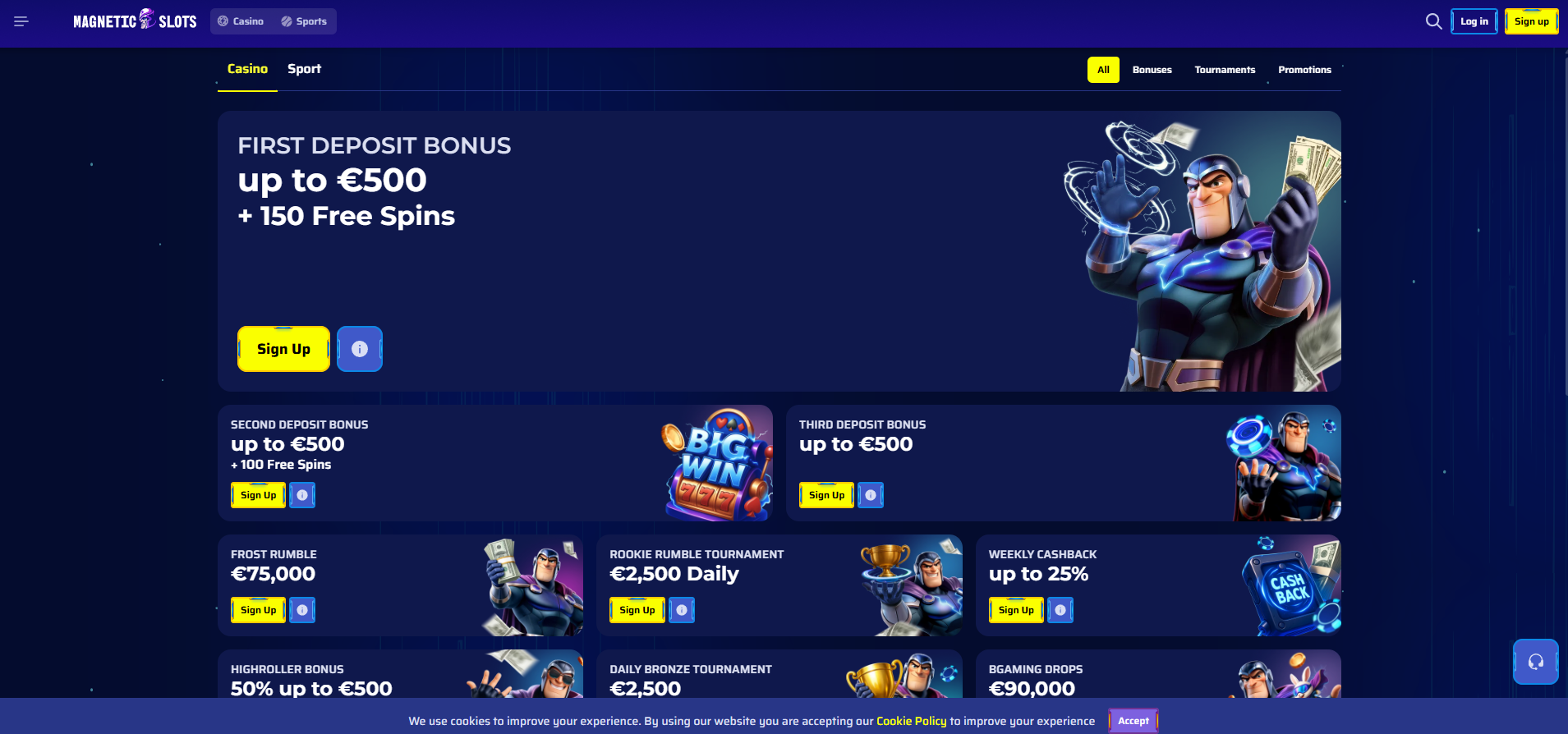 Magneticslots Casino screenshot: Promotions