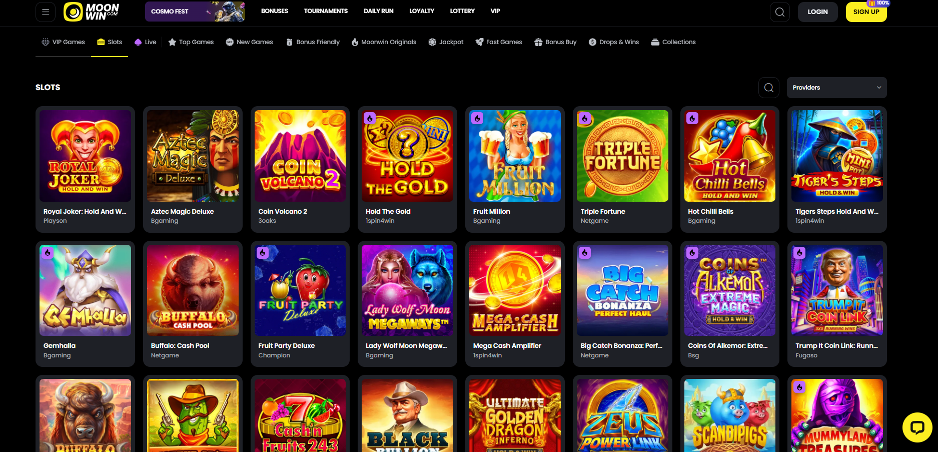 Moonwin Casino screenshot: Slots