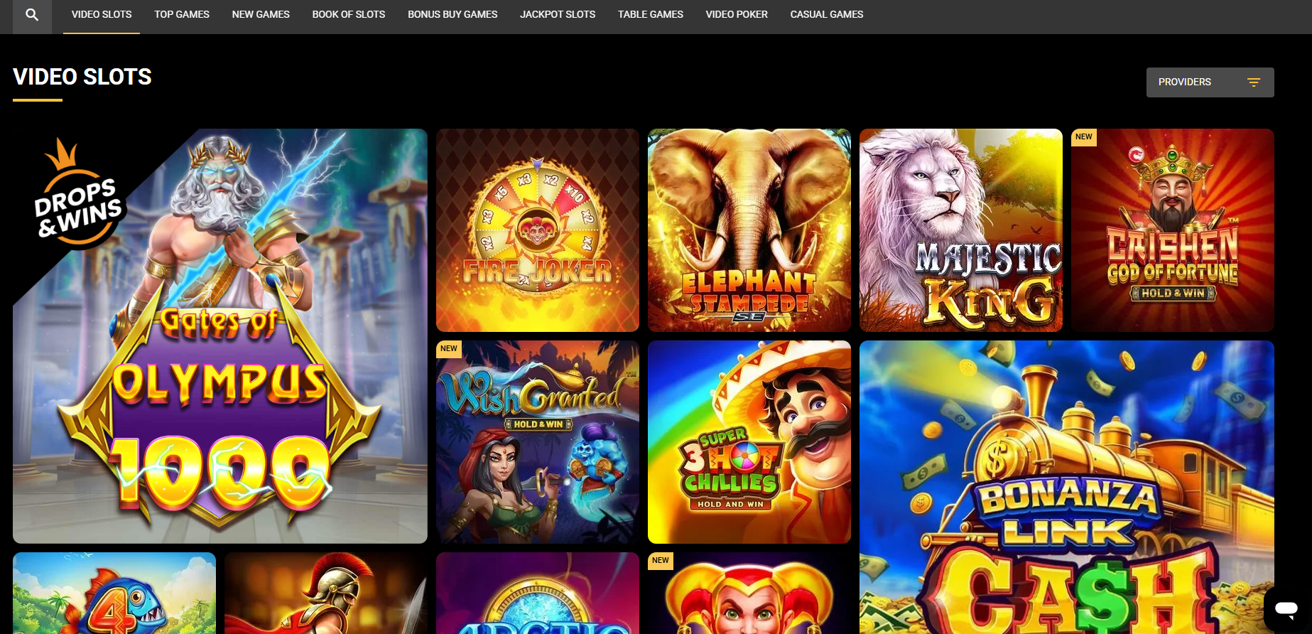 Olympusbet Casino screenshot: Slots