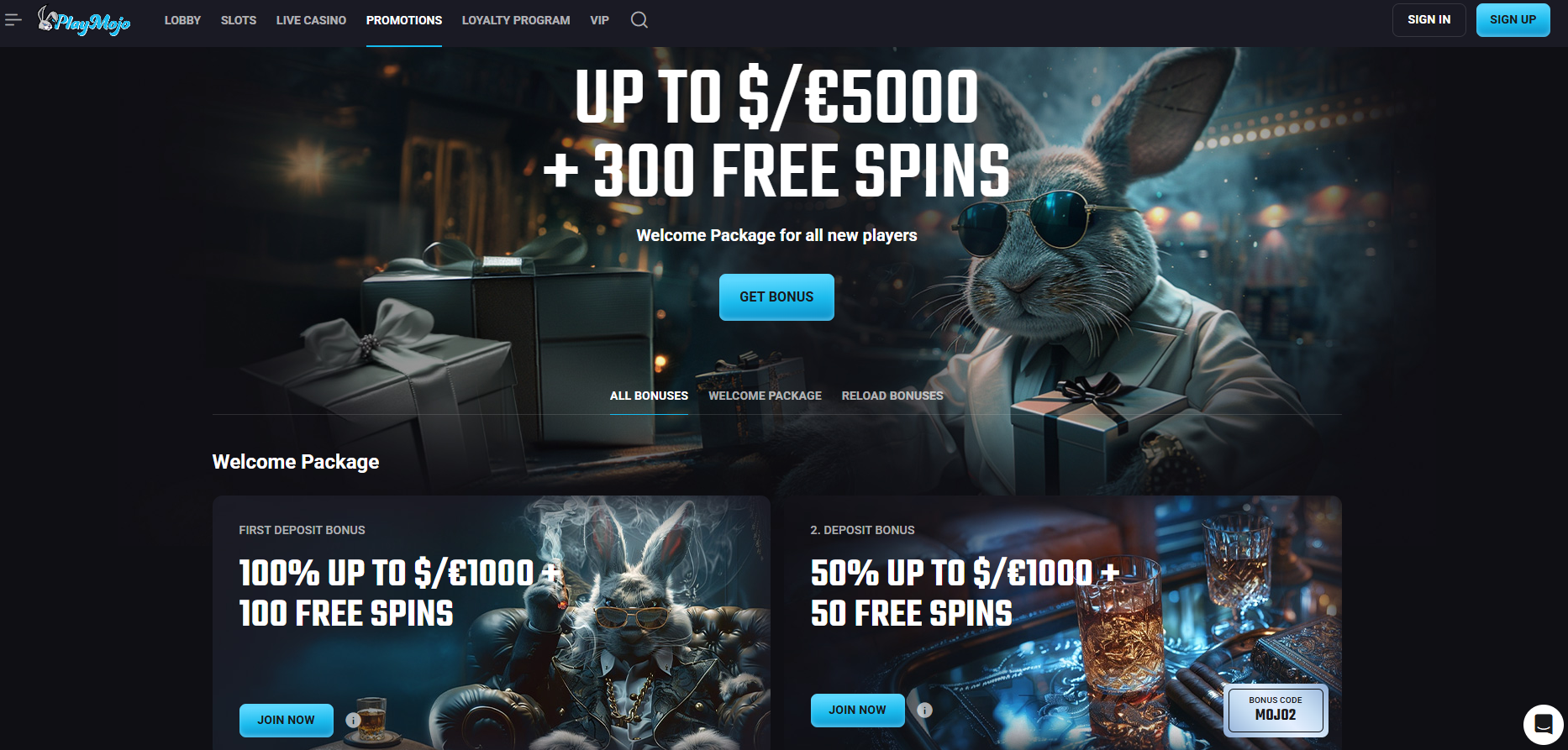 Playmojo screenshot: Promotions