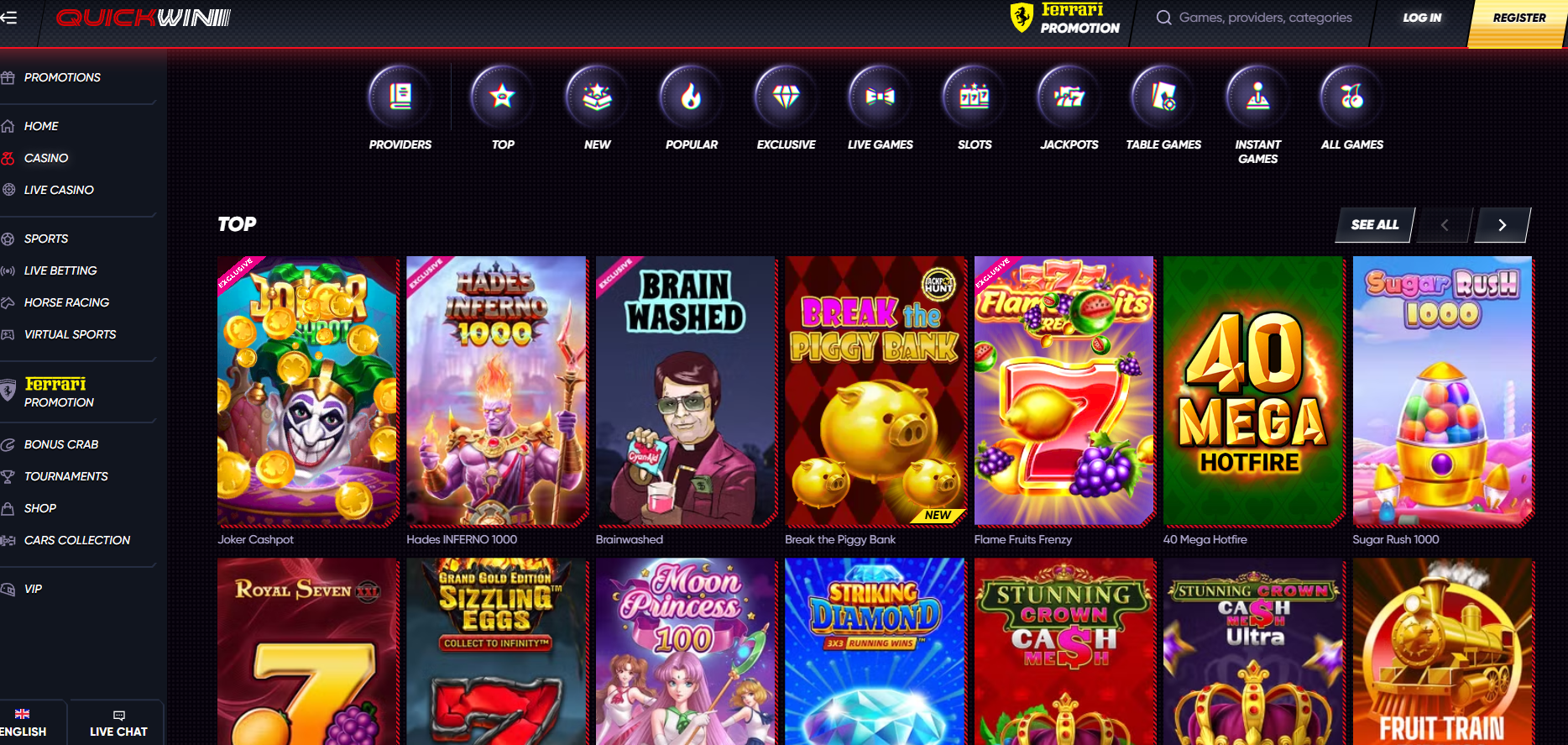 Quickwin screenshot: Slots