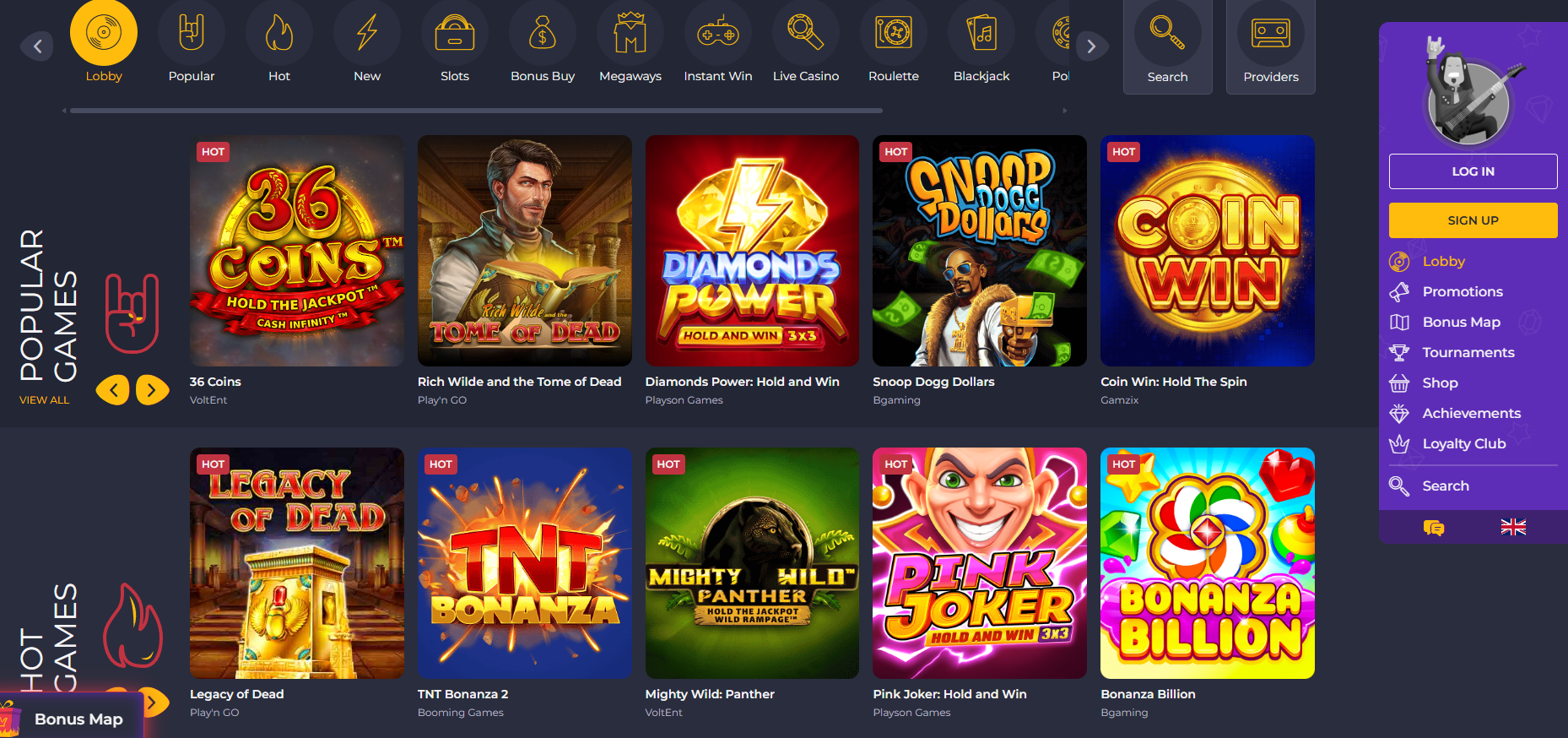 Rollingslots screenshot: Slots
