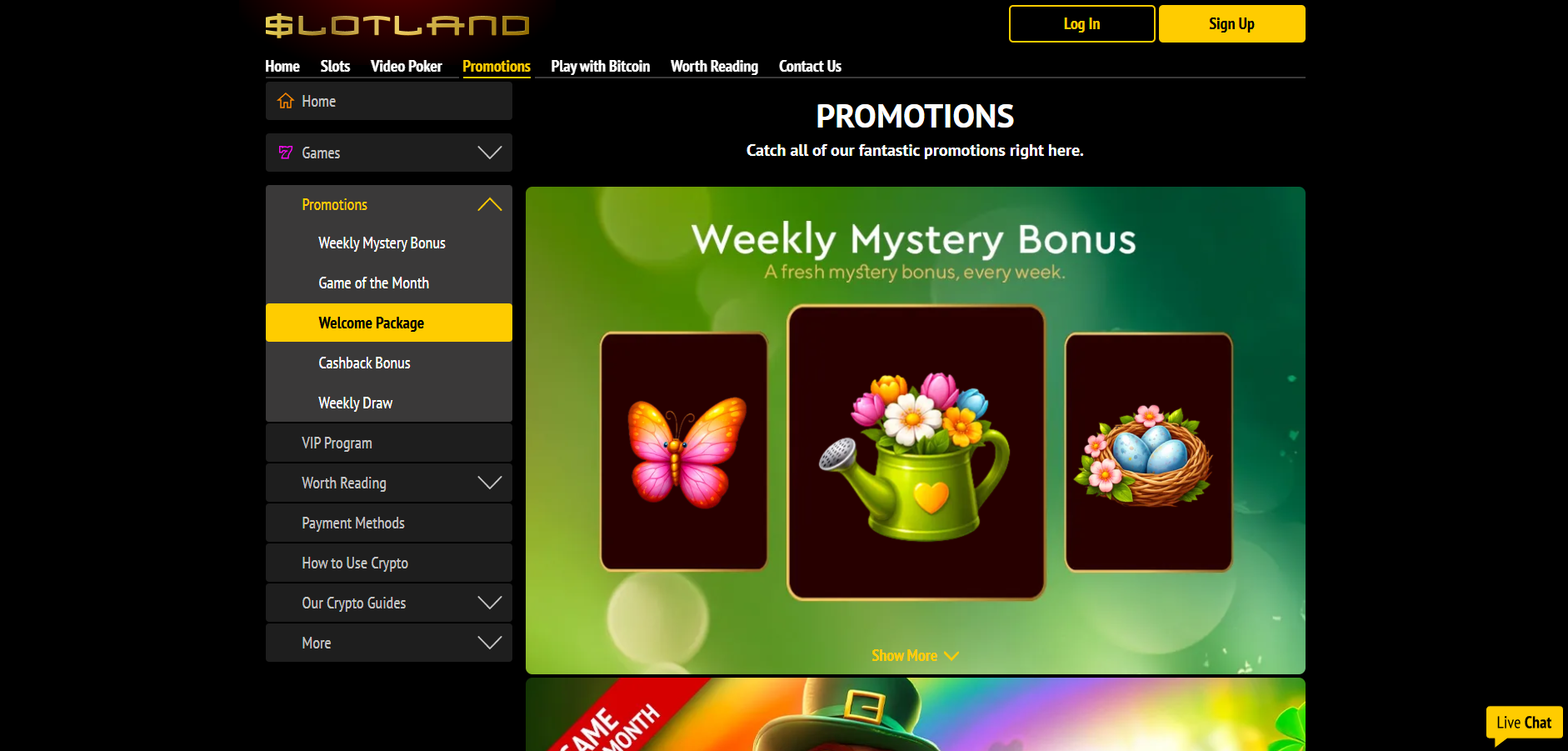 Slotland Casino screenshot: Promotions