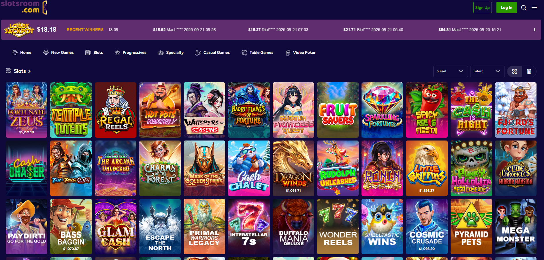 SlotsRoom Casino screenshot: Slots