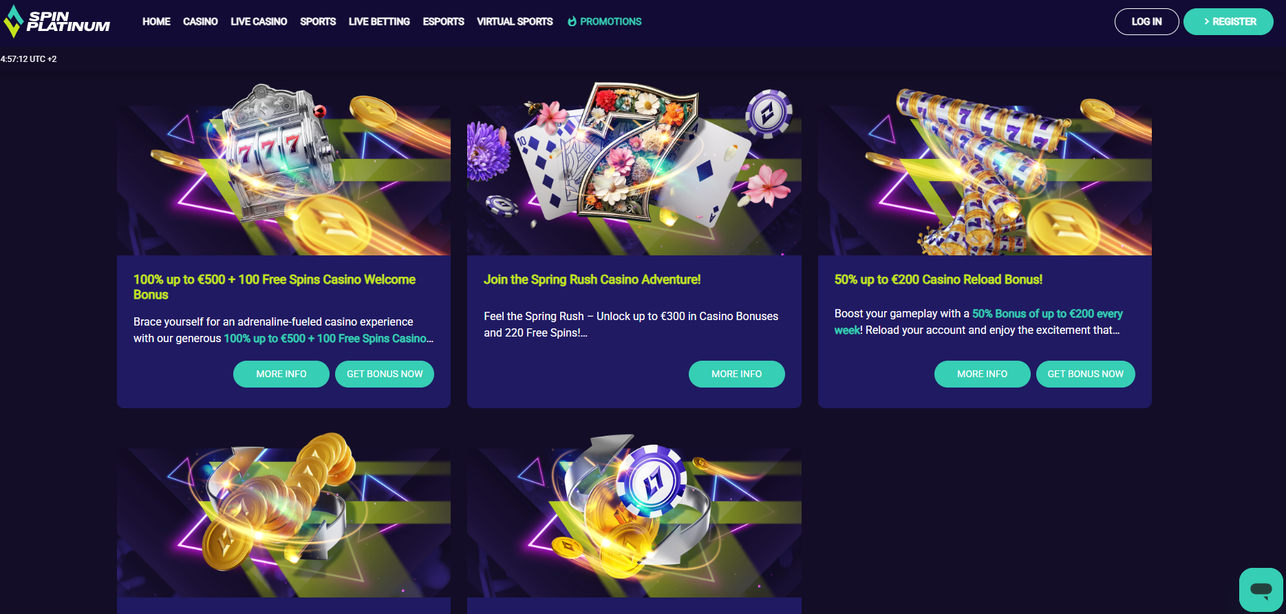 SpinPlatinum screenshot: Promotions