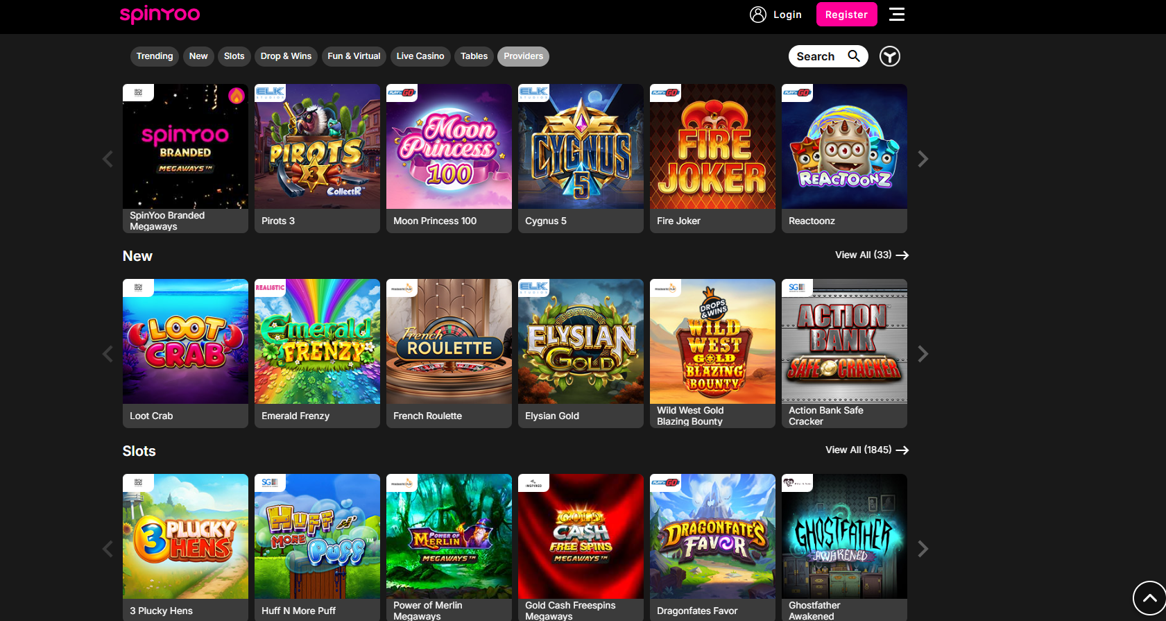 SpinYoo screenshot: Slots