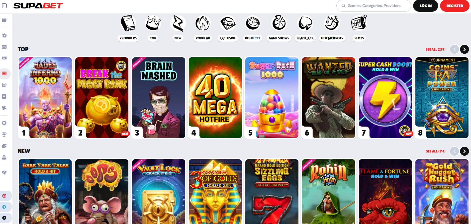 Supabet Casino screenshot: Slots