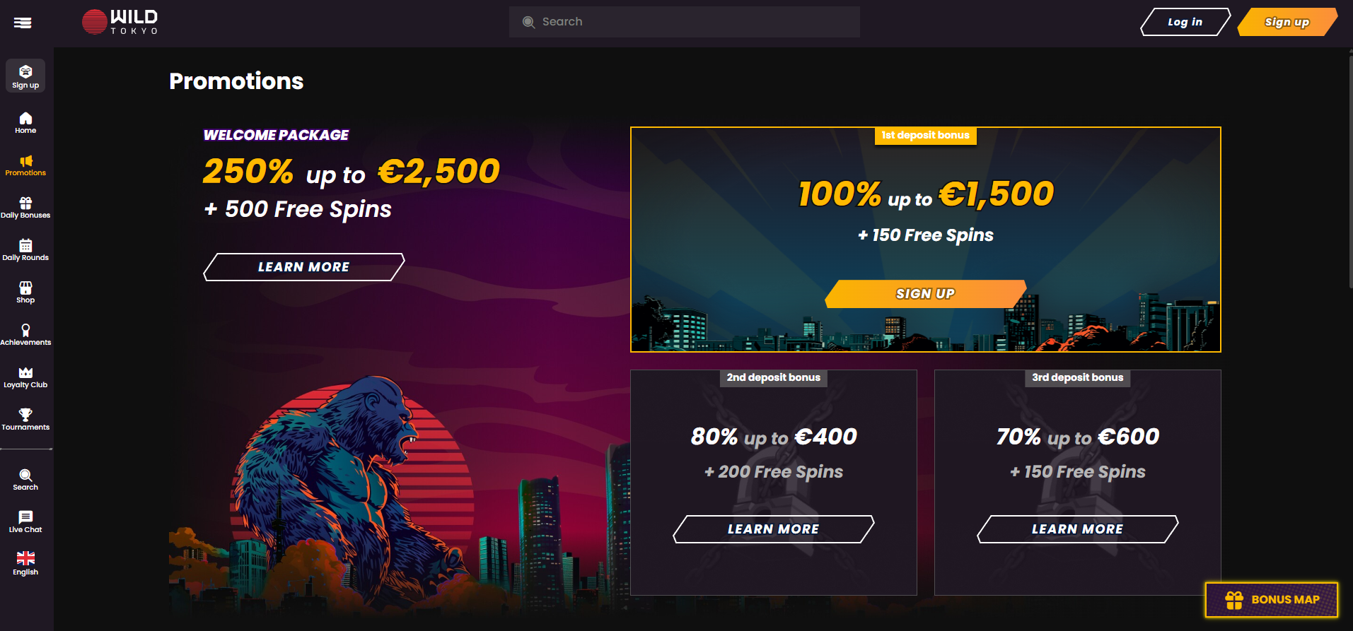 Wildtokyo screenshot: Promotions