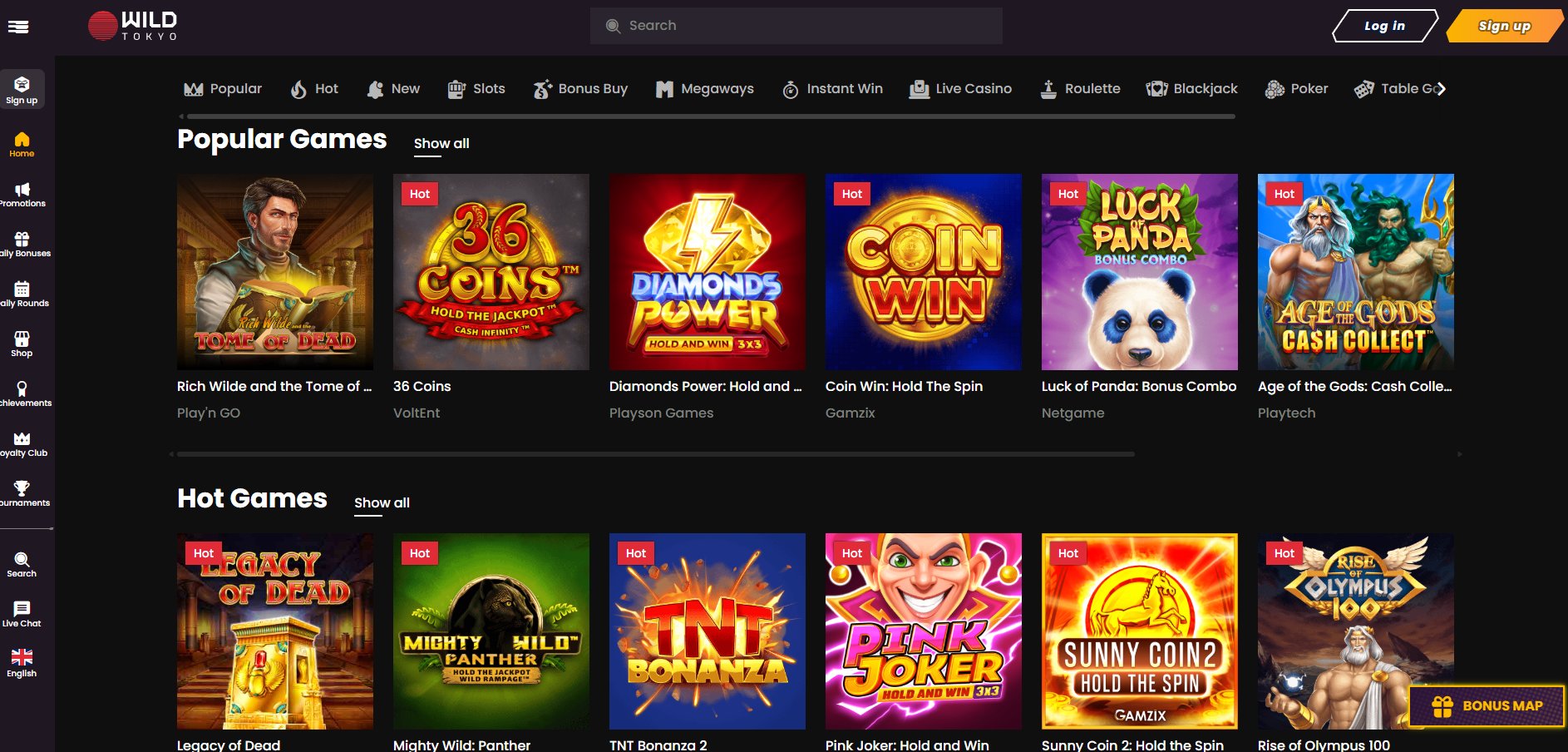 Wildtokyo screenshot: Slots