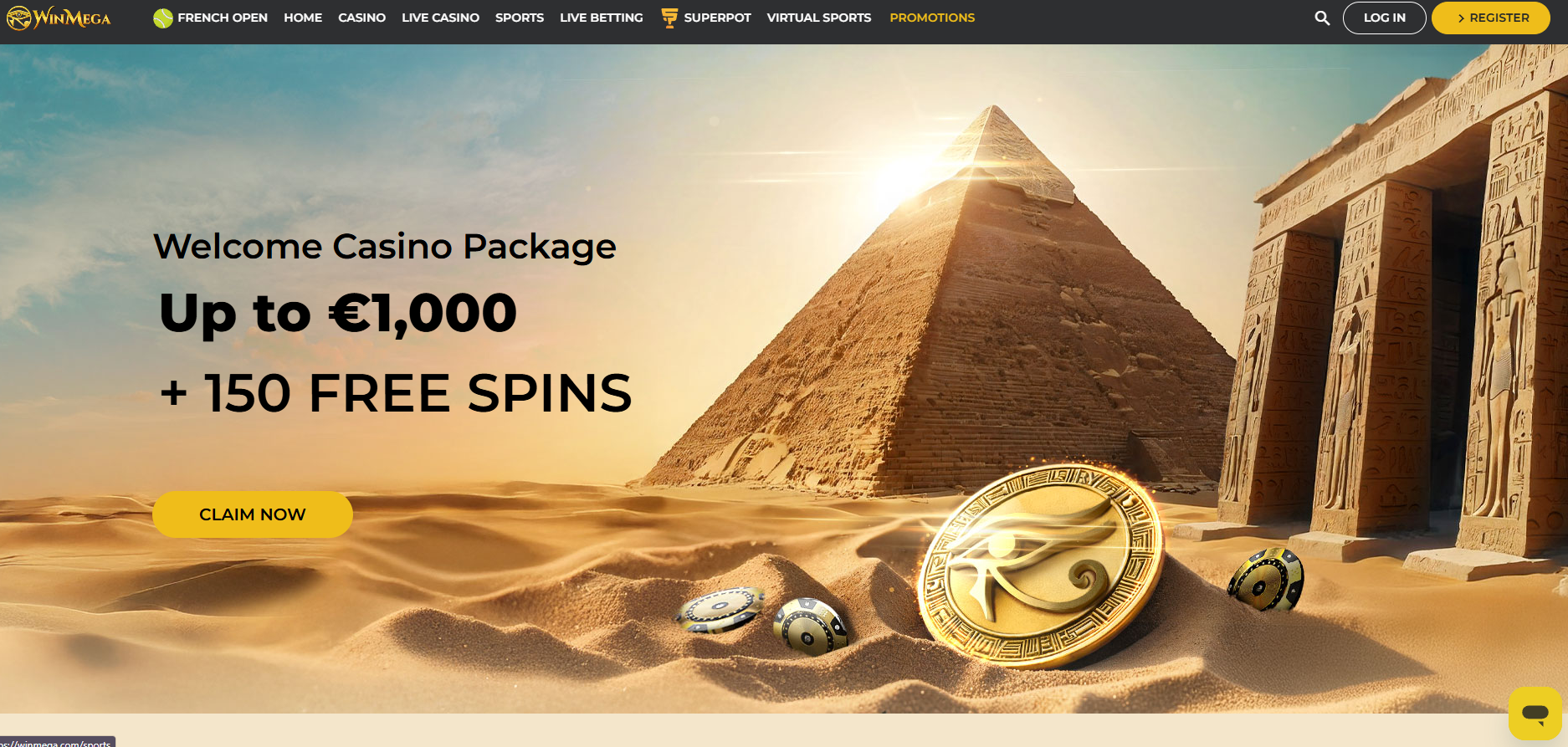 Winmega screenshot: Homepage