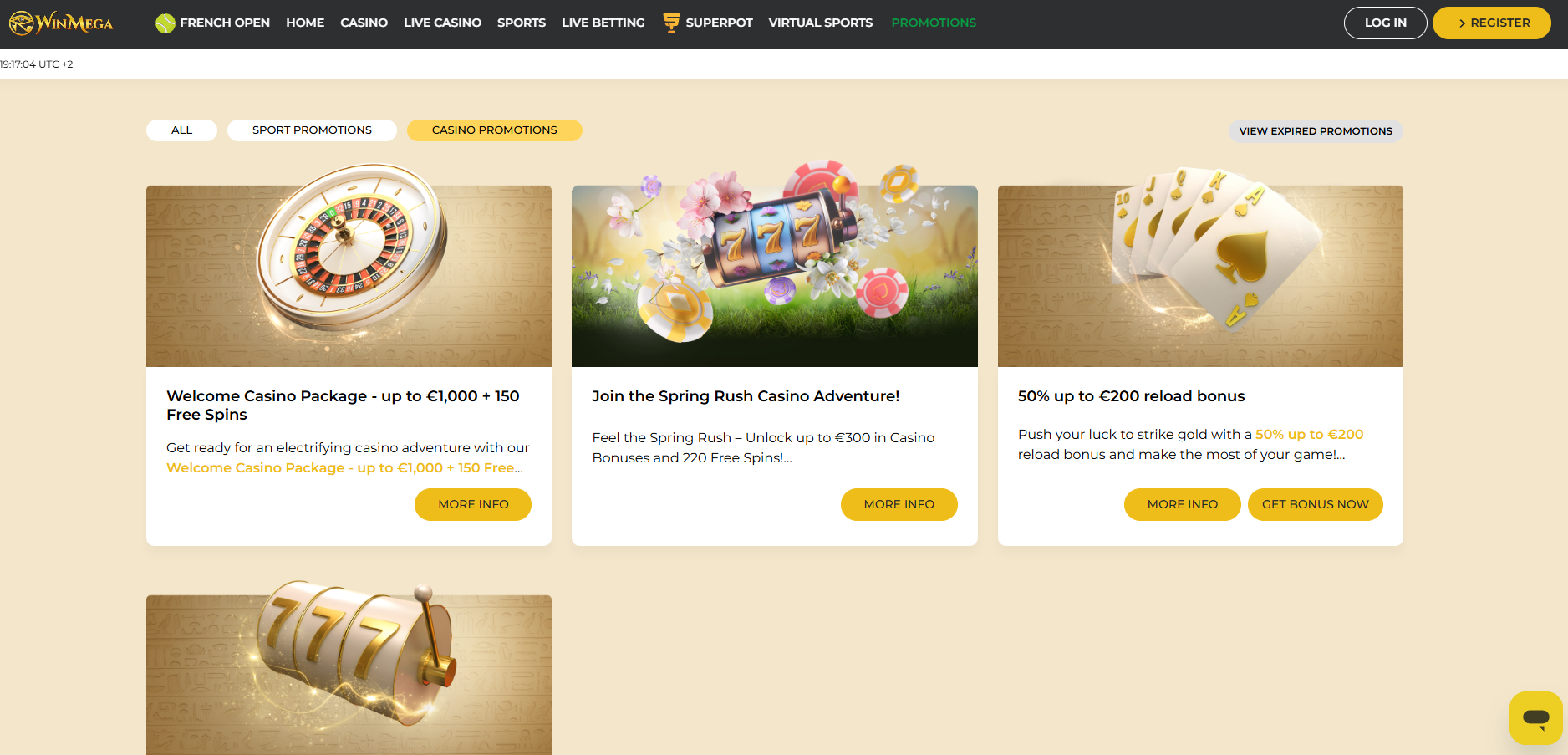 Winmega screenshot: Promotions
