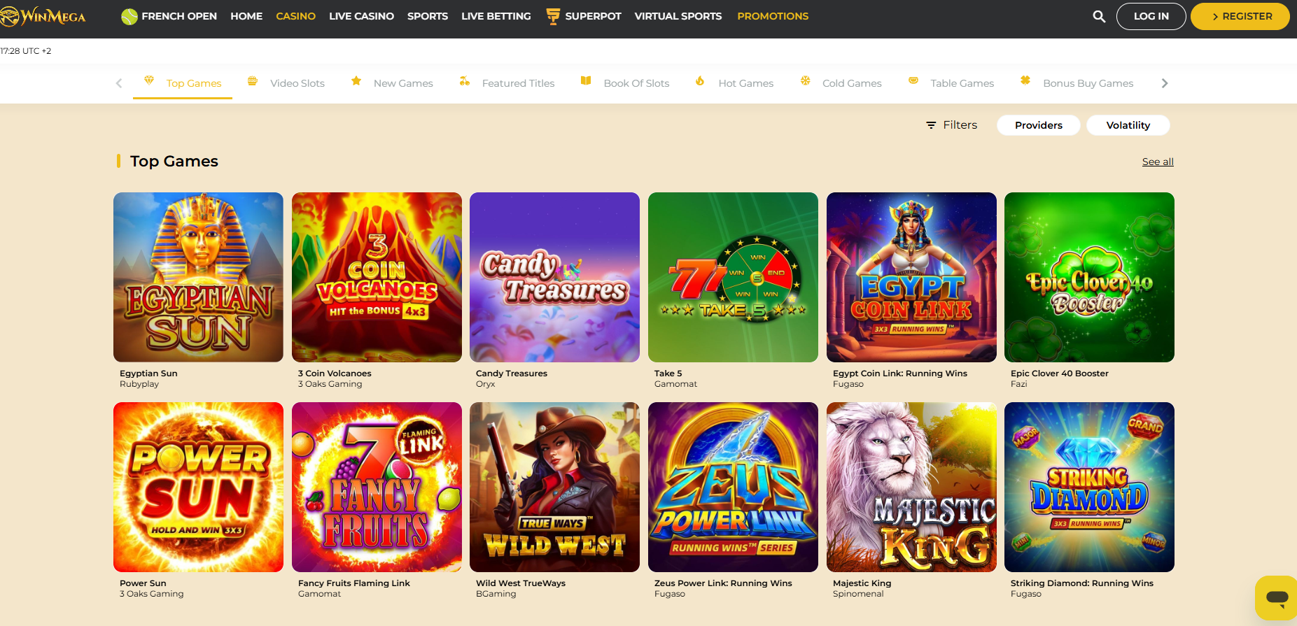 Winmega screenshot: Slots