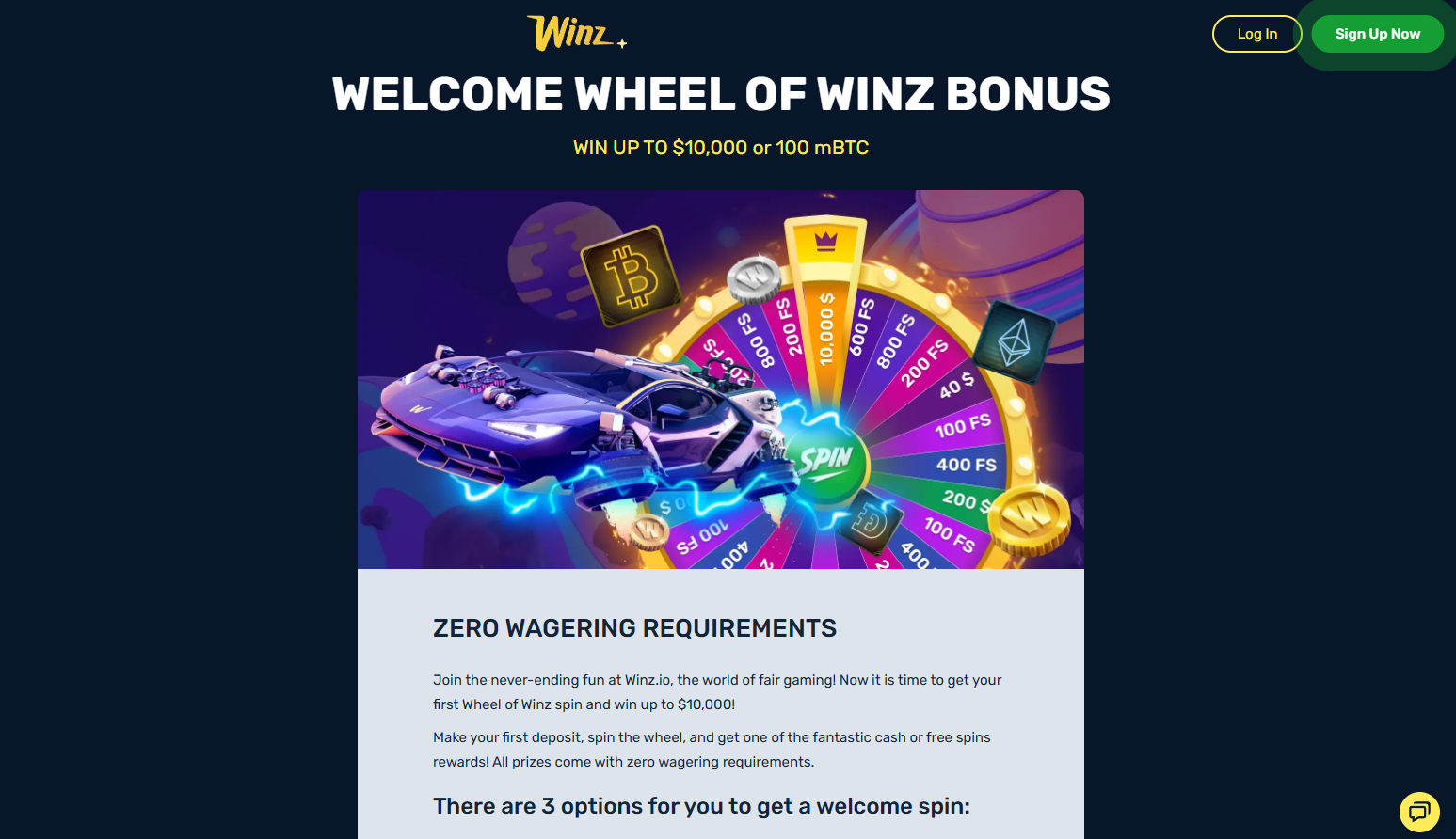 Winz Casino screenshot: Promotions