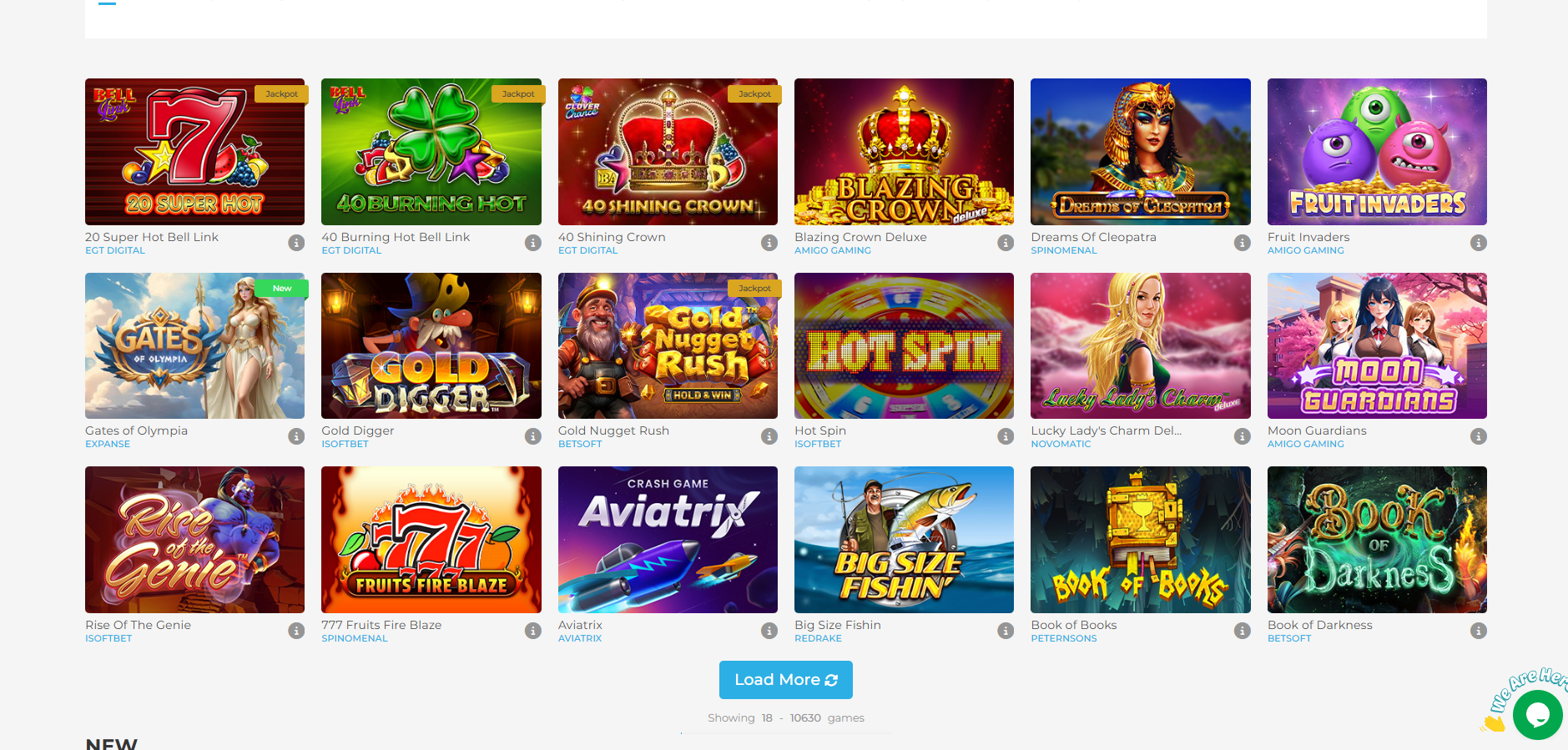 Wolfy Casino screenshot: Slots