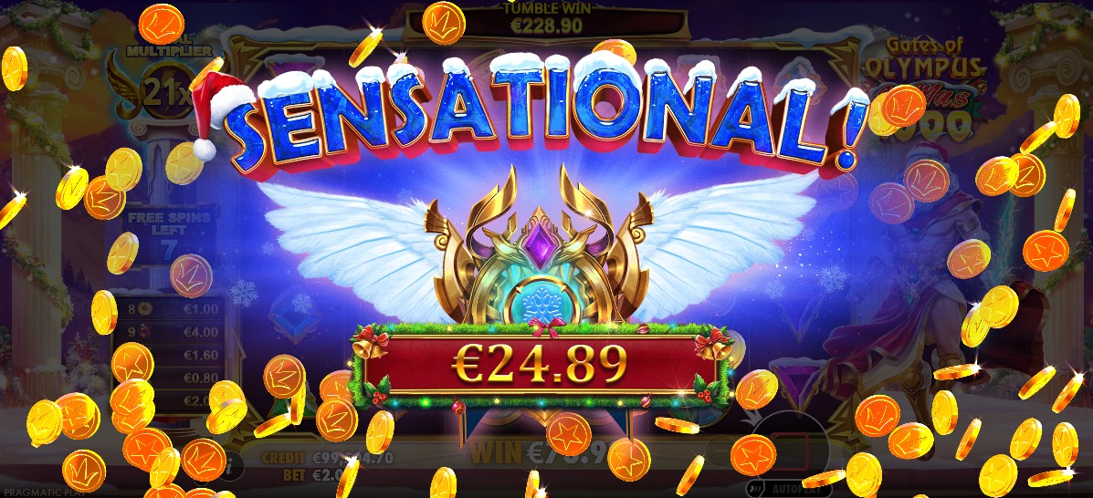 Bonus round gameplay in Gates of Olympus Xmas 1000