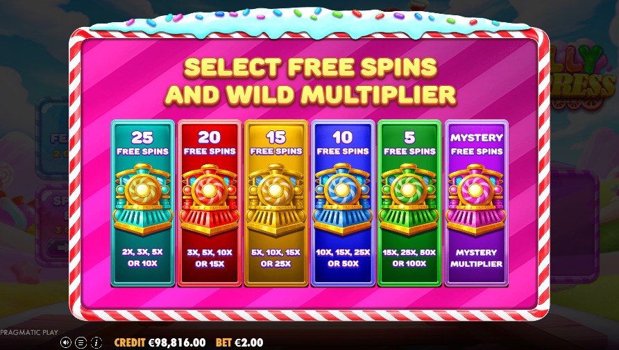 Free spins round in Jelly Express