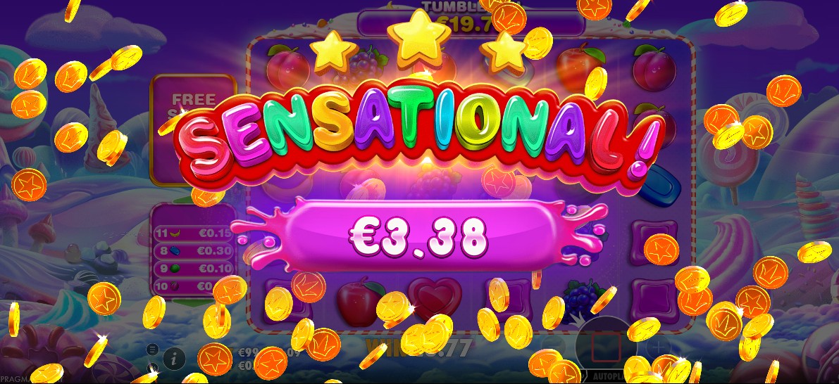 Bonus round gameplay in Sweet Bonanza 1000