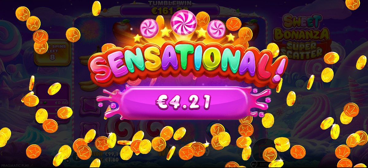 Bonus round gameplay in Sweet Bonanza Super Scatter