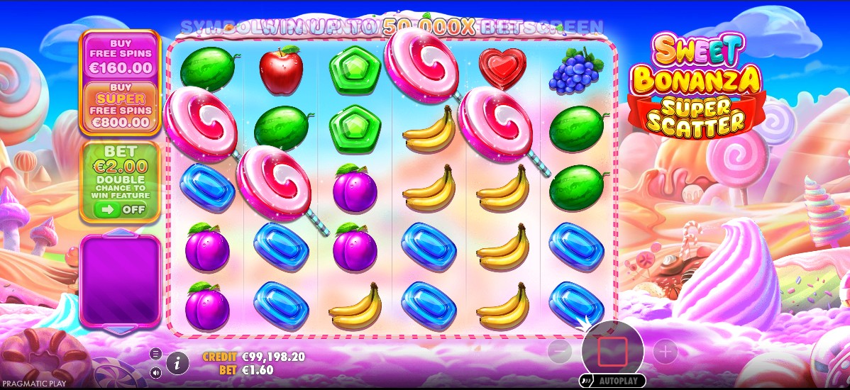 Feature trigger in Sweet Bonanza Super Scatter