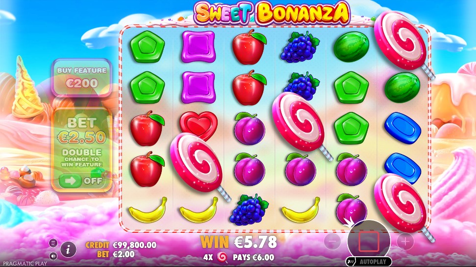 Feature trigger in Sweet Bonanza